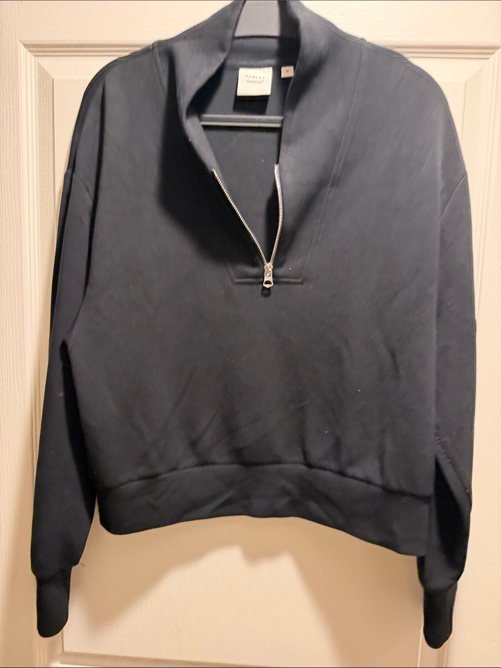 Varley Black Half-Zip Cowl Neck Pullover